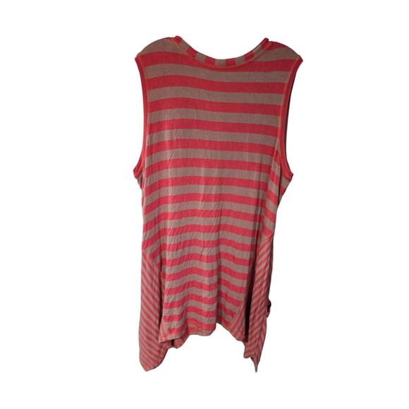 LOGO Lori Goldstein Button Front Striped Vest W/ Asymmetric Hem Sz 2XL Lagenlook - Picture 4 of 4
